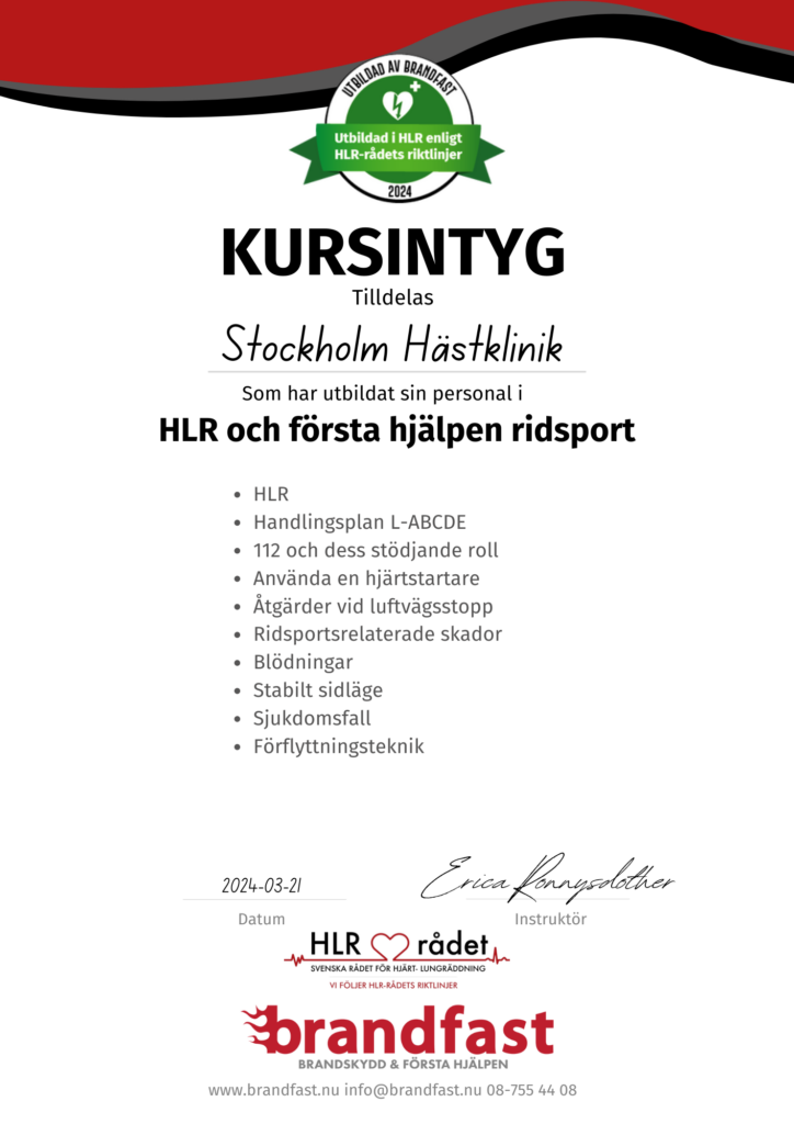 Första hjälpen kurs ridsport