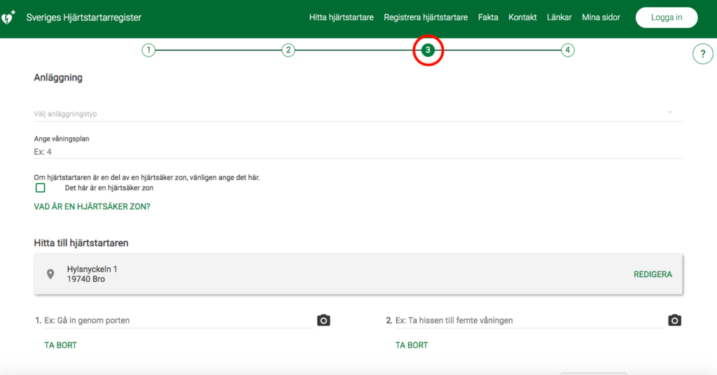 hjärtstartarregistret - steg för steg