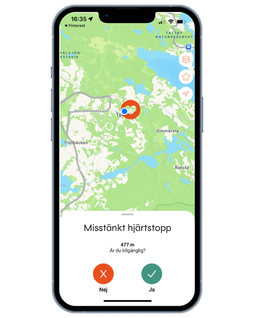 sms livräddare misstänkt hjärtstopp