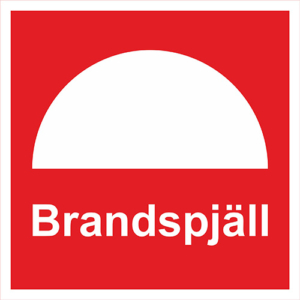 Skylt för Brandspjäll