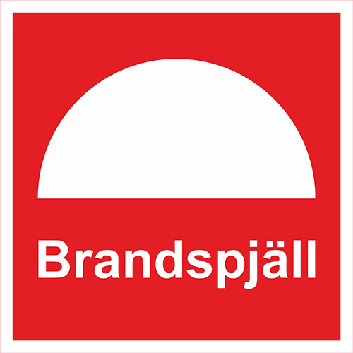 Skylt för Brandspjäll