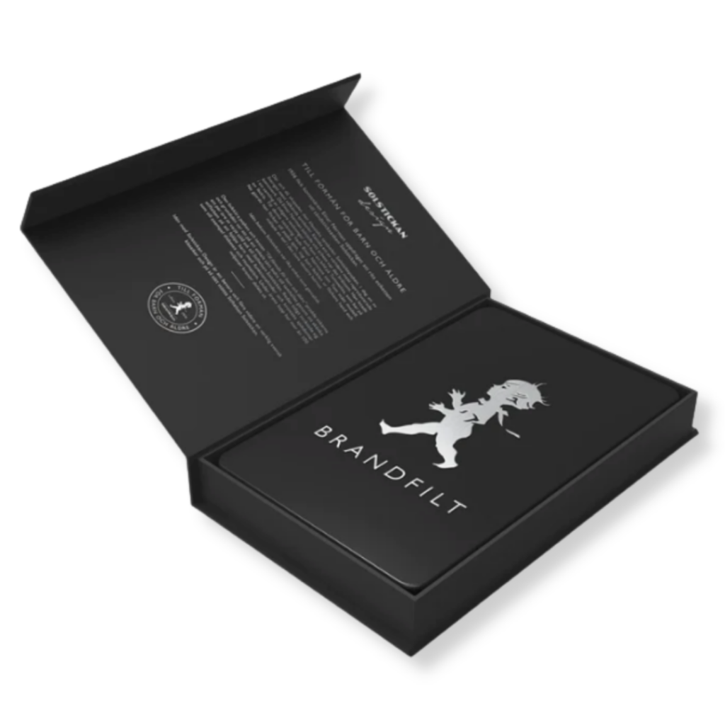 Solstickan brandfilt svart silver table book