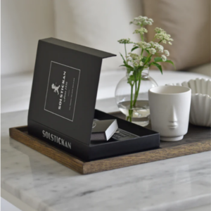 Solstickan brandfilt svart silver table book