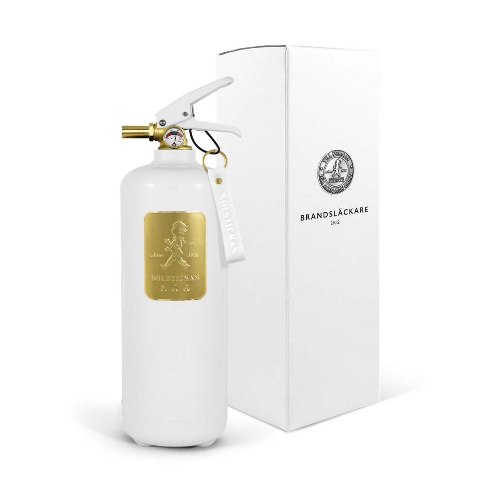 solstickan brandsläckare vit guld