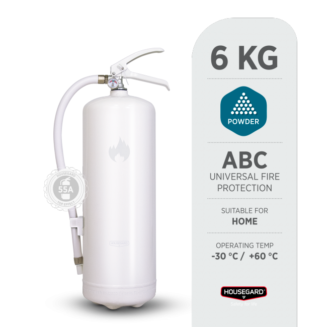 brandsläckare vit housegard 6 kg