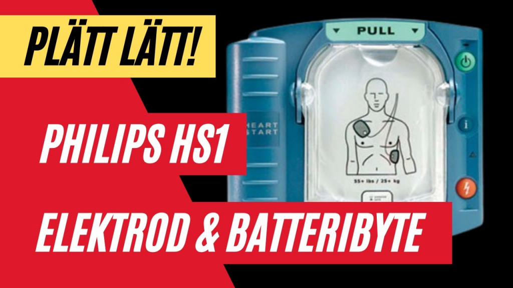hjärtstartare Philips HS1 elektrod och batteribyte