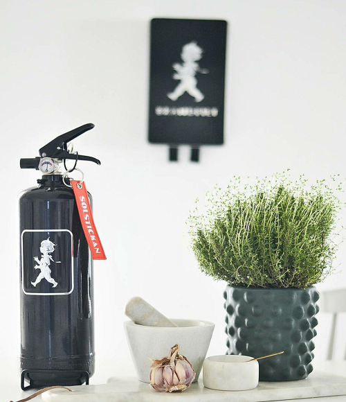 svart Brandsläckare 2 kg solstickan