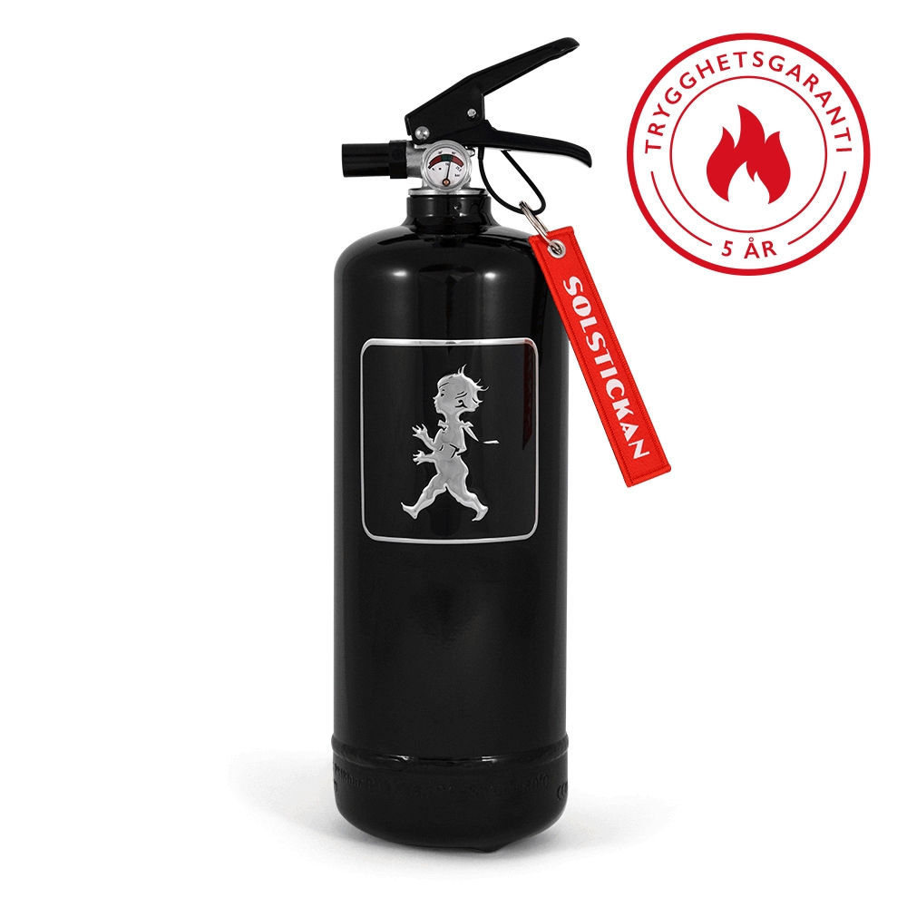 svart Brandsläckare 2 kg solstickan