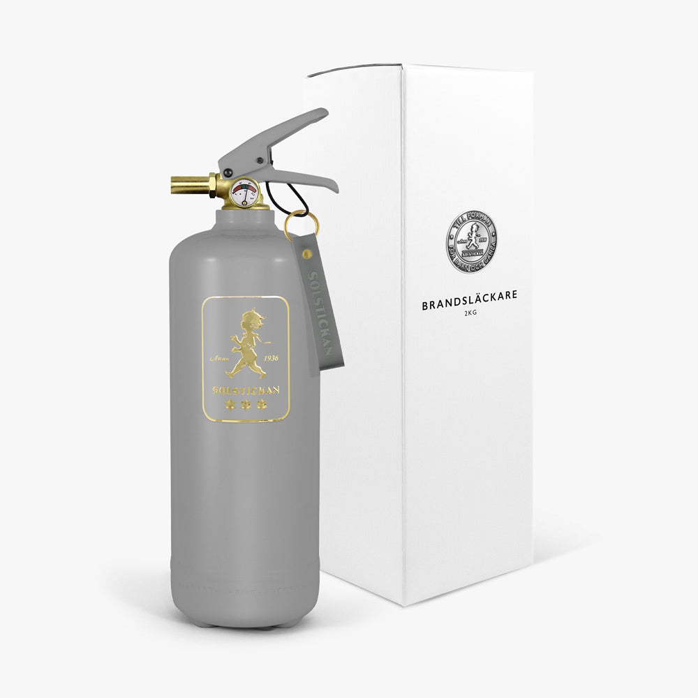 Pulversläckare solstickan grå guld