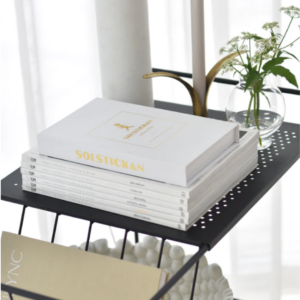 Solstickan brandfilt vit guld