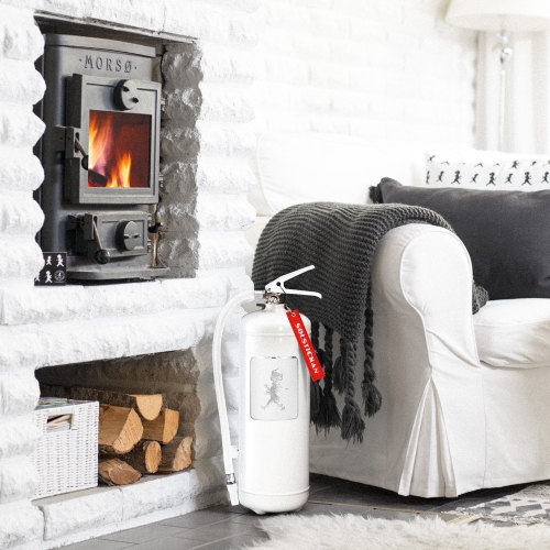 Vit brandsläckare 6 kg solstickan