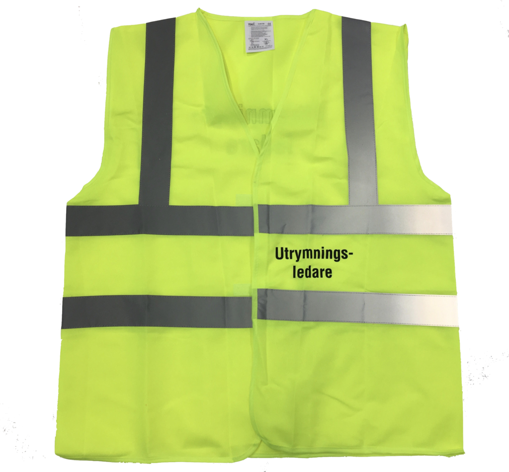 utrymningsledare väst gul