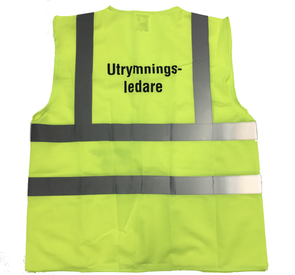 utrymningsledare väst gul