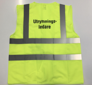 utrymningsledare väst gul