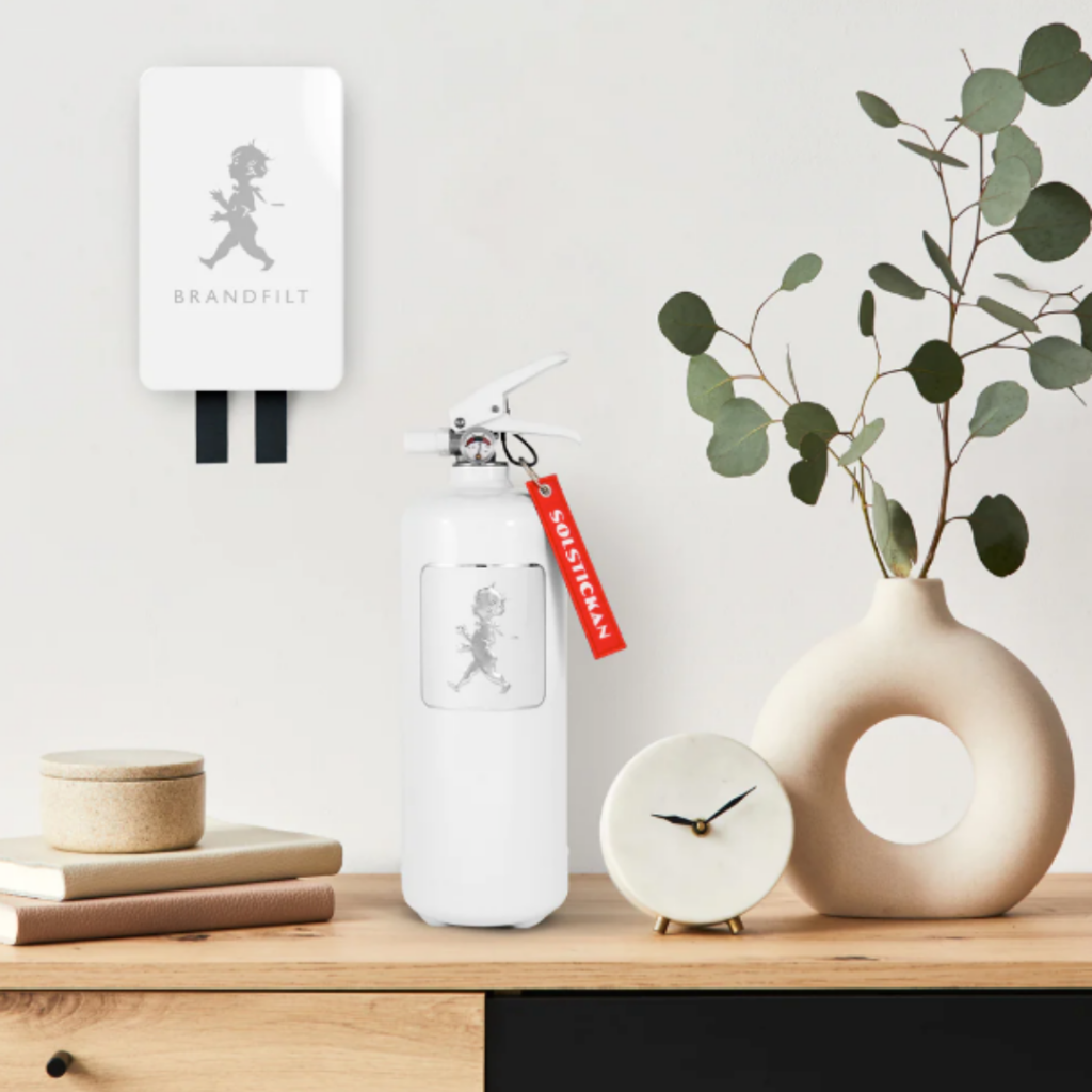 Solstickan brandfilt vit silver