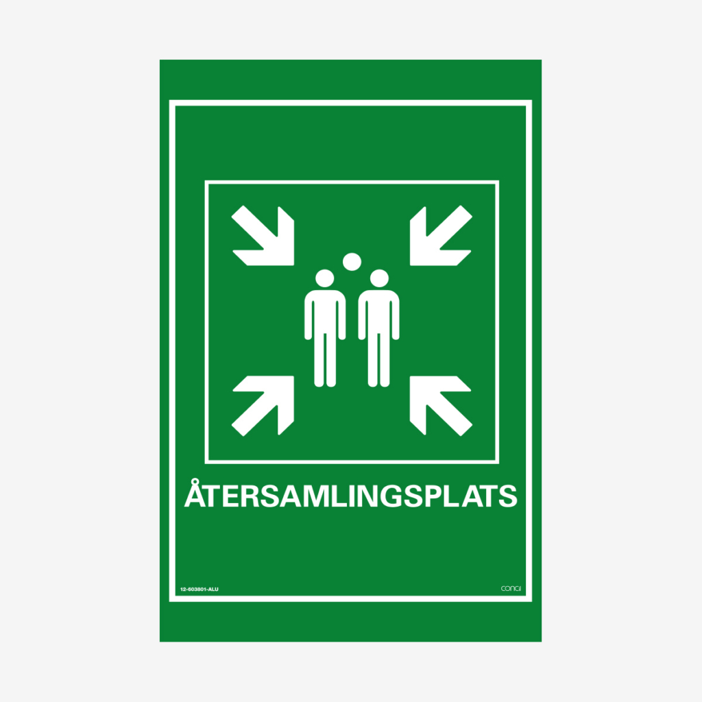 Aluminiumskylt återsamlingsplats