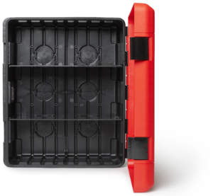 Brandsläckarskåp dubbel med hyllplan